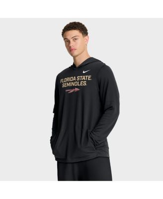 Nike - Men's Black Florida State Seminoles 2025 Sideline Performance Long Sleeve Hoodie T-Shirt