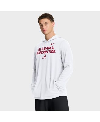 Nike - Men's White Alabama Crimson Tide 2025 Sideline Performance Long Sleeve Hoodie T-Shirt