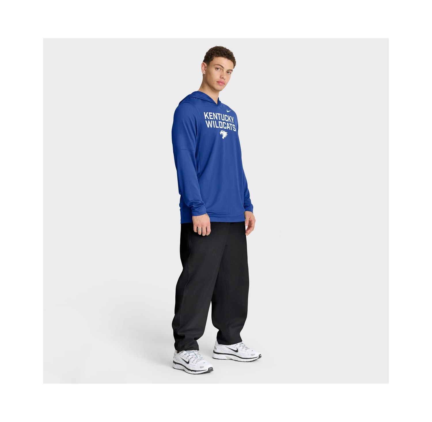 Men's Royal Kentucky Wildcats 2025 Sideline Performance Long Sleeve Hoodie T-Shirt