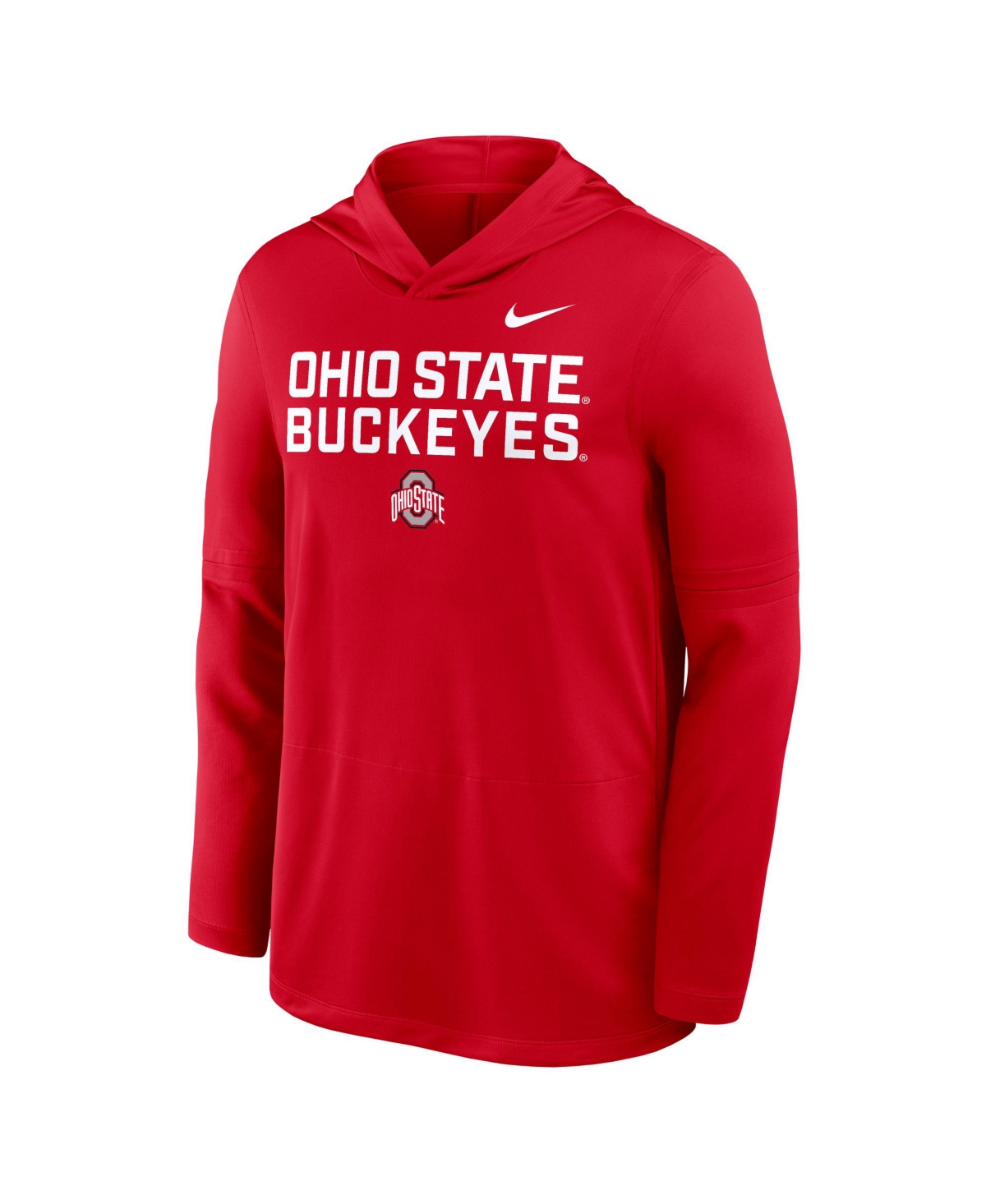 Nike Scarlet Ohio State Buckeyes 2025 Sideline Performance Long Sleeve Hoodie T-shirt In Red