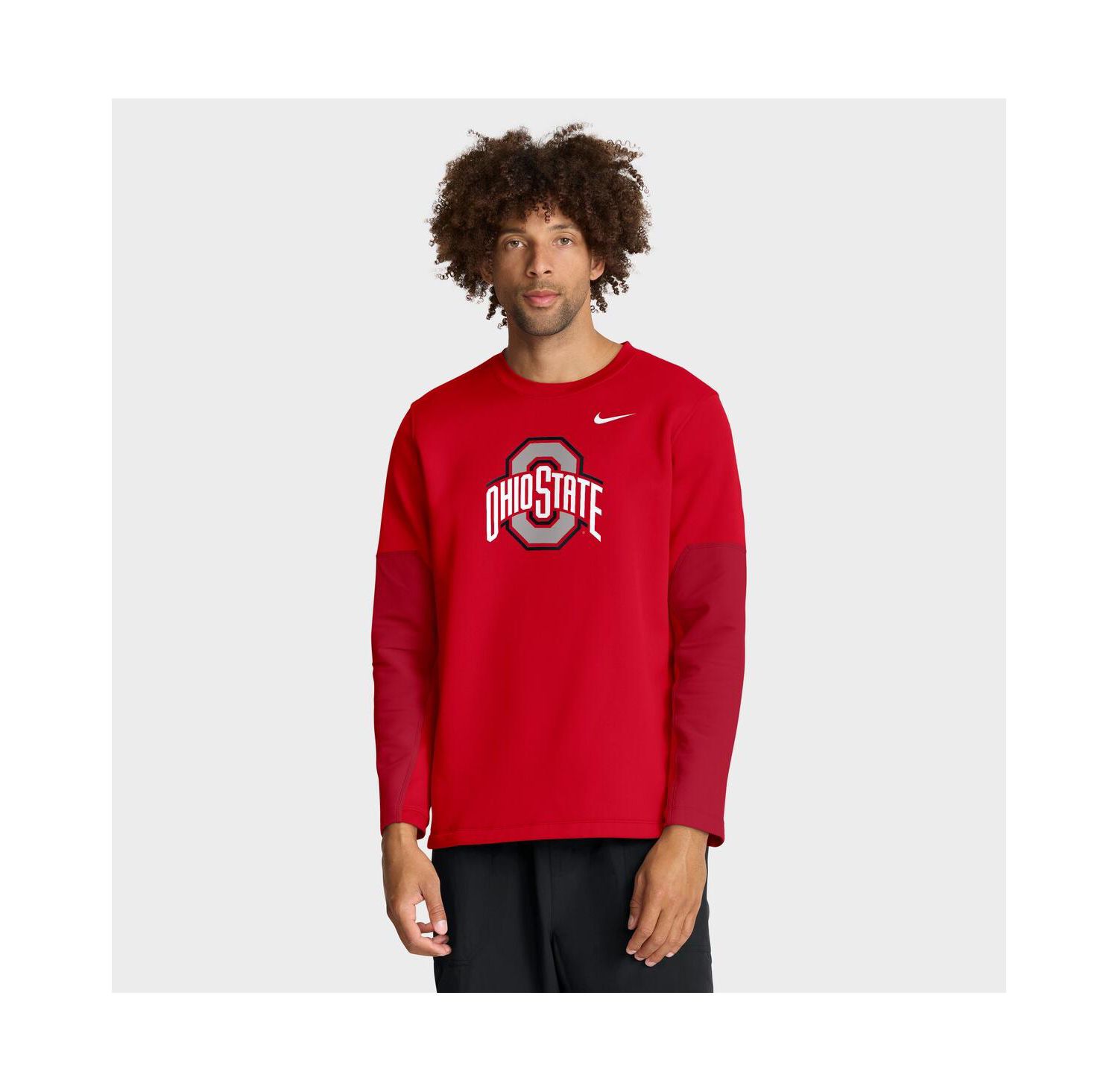 Men's Scarlet Ohio State Buckeyes 2025 Sideline Coach Performance Long Sleeve T-Shirt