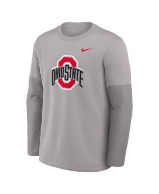 Men's Gray Ohio State Buckeyes 2025 Sideline Coach Performance Long Sleeve T-Shirt