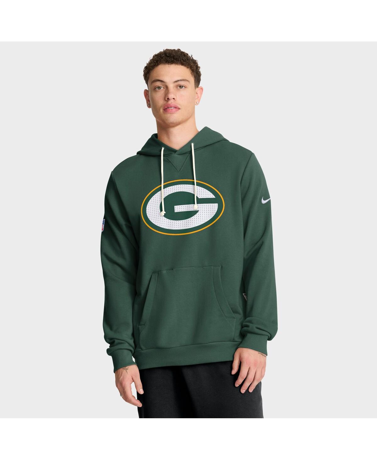 Nike Green Green Bay Packers Sideline Standard Issue Initial Home Dri-fit Hoodie In Green