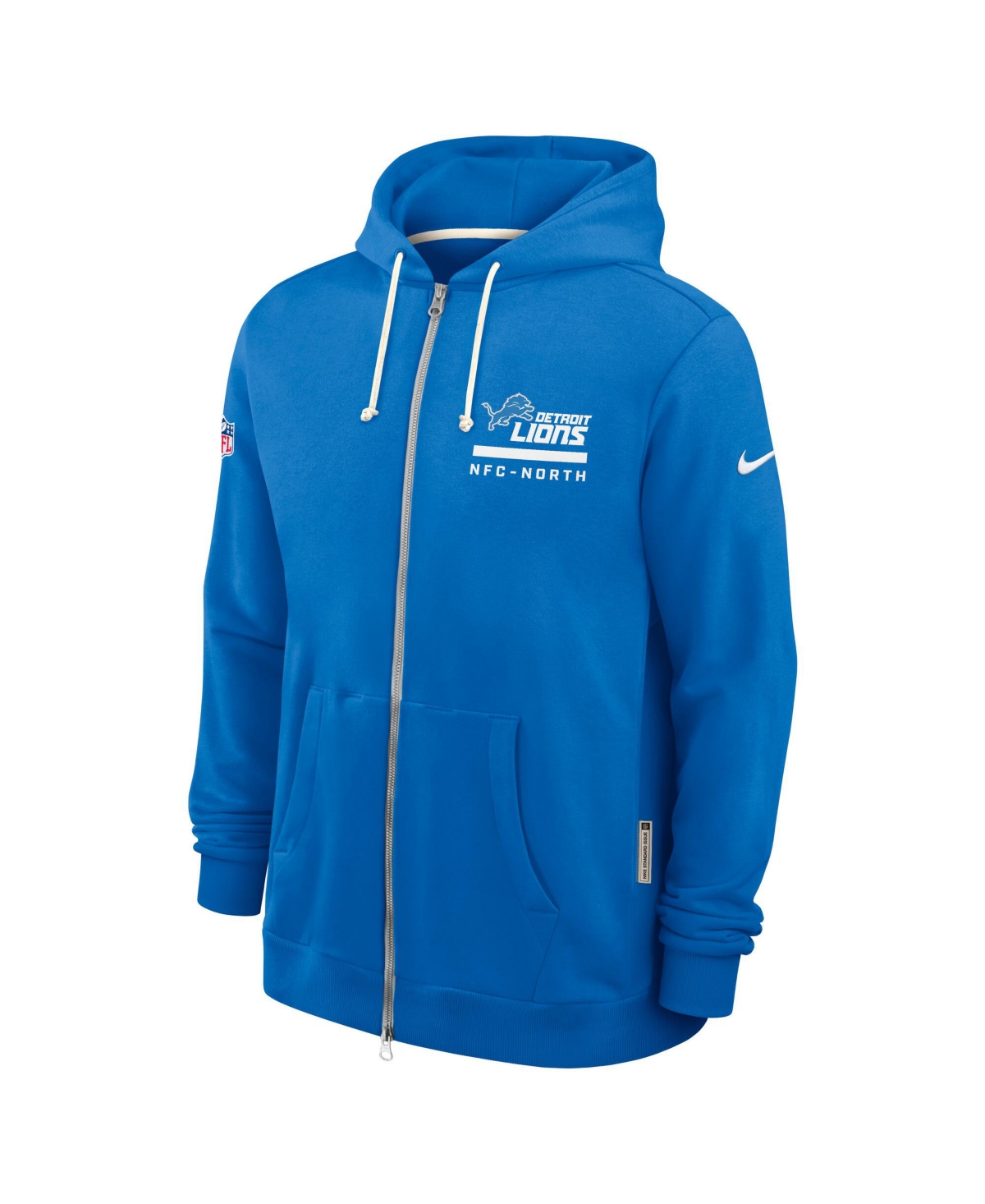 Nike Men's Blue Detroit Lions Sideline Standard Issue Utility Player Dri-fit Full-Zip Hoodie