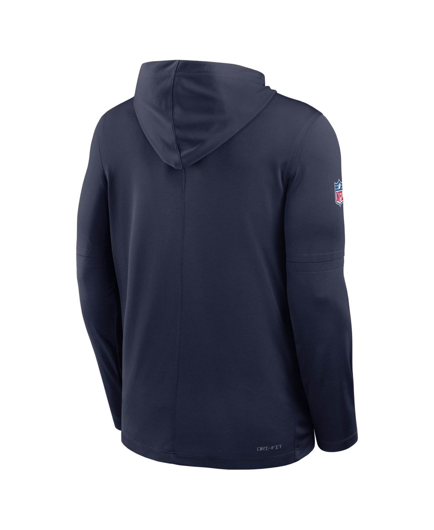 Men's Navy Tennessee Titans Sideline Pure Fury Performance Long Sleeve Hoodie T-Shirt