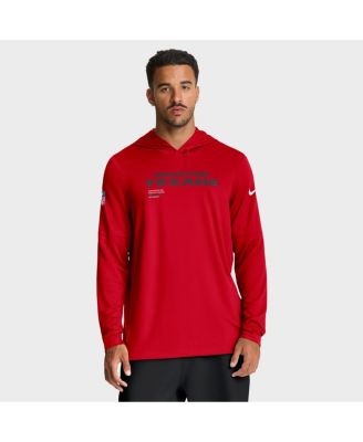 Nike - Red Houston Texans Sideline Pure Fury Performance Long Sleeve Hoodie T-Shirt