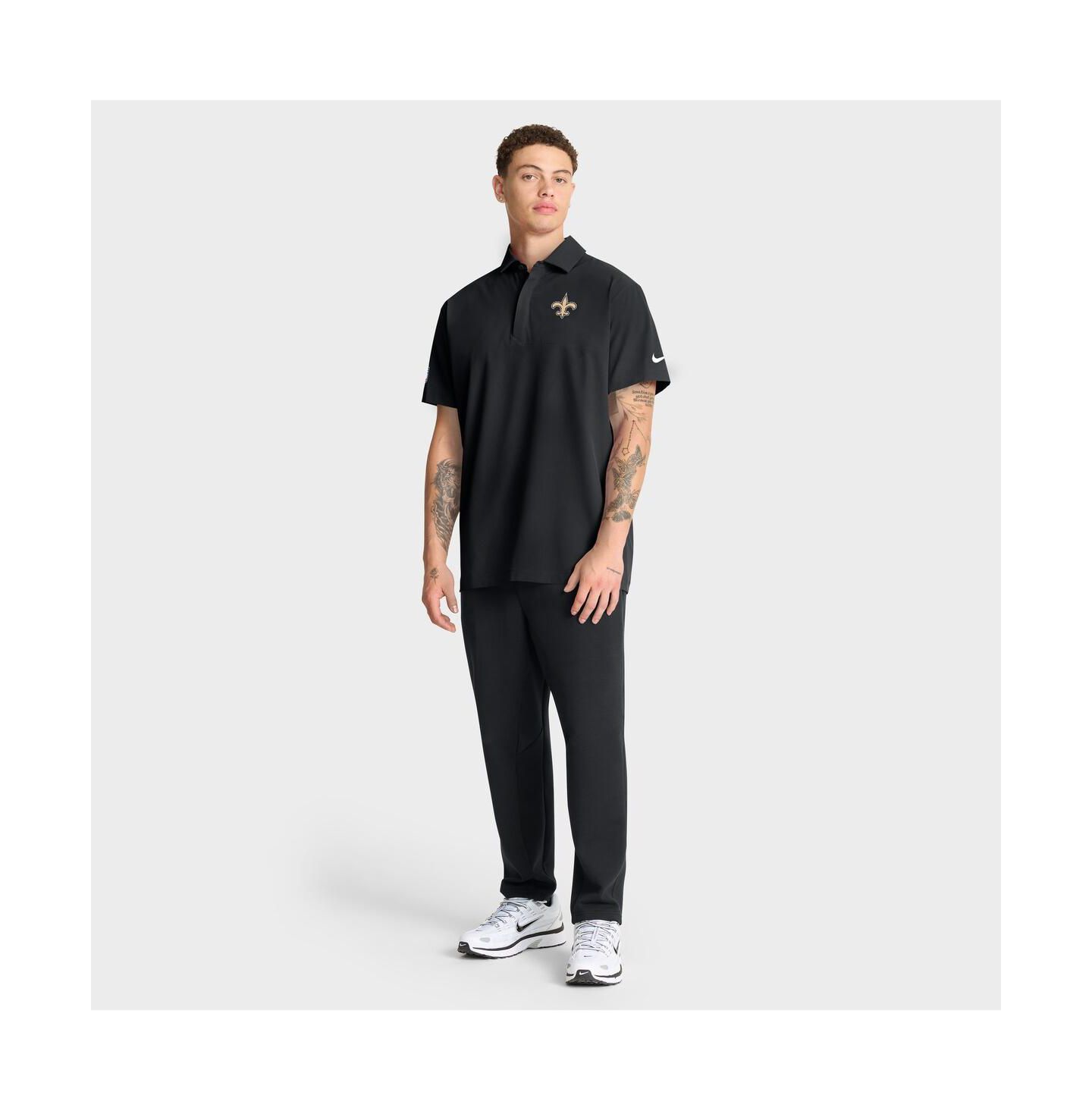 Мужское поло Nike Black New Orleans Saints Sideline City Pride Woven Performance Polo Shirt — фото 5