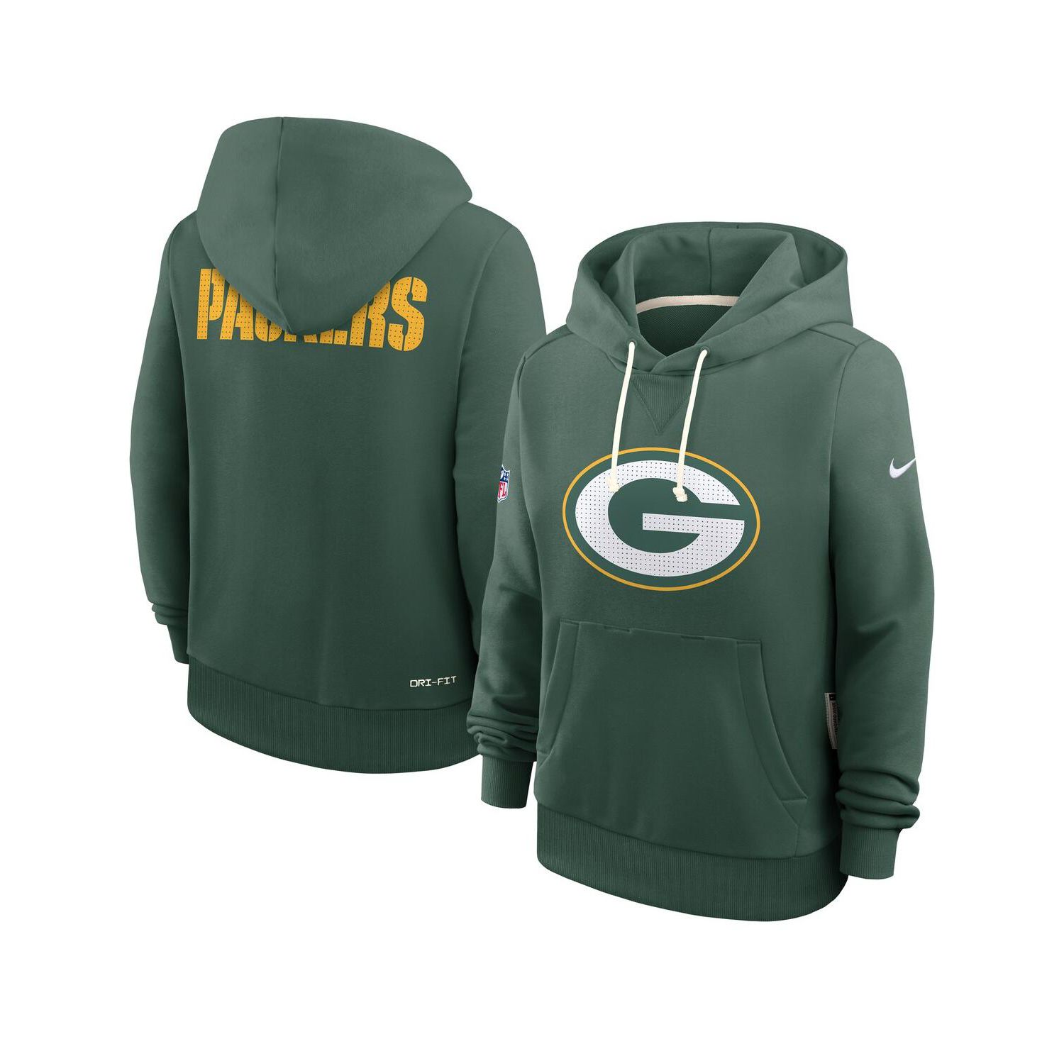 Women's Green Bay Packers Sideline Standard Issue Initial Home Dri-FIT Hoodie