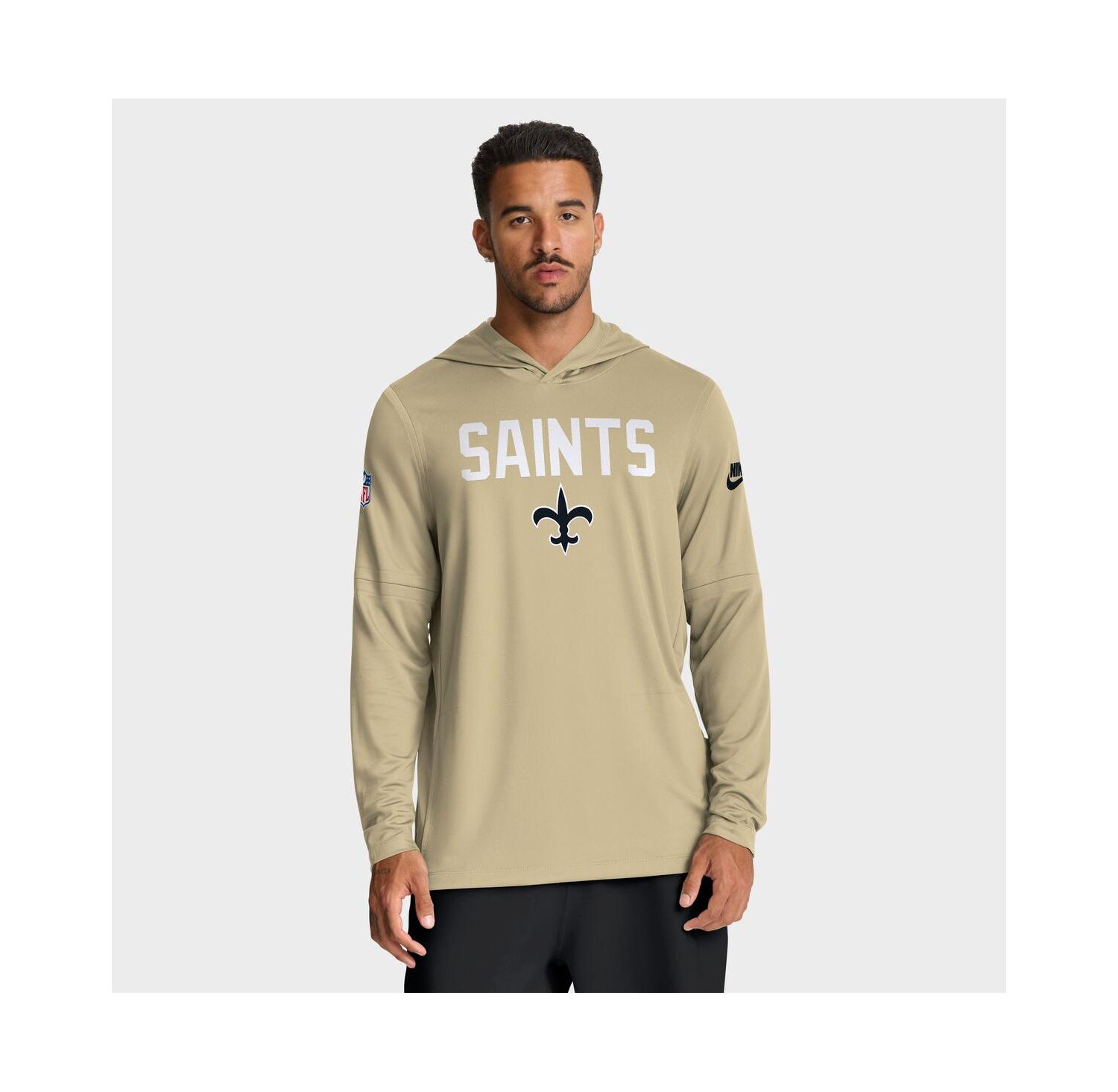 Men's Gold New Orleans Saints Sideline Alt Pack Dri-FIT Lightweight Hooded T-Shirt
