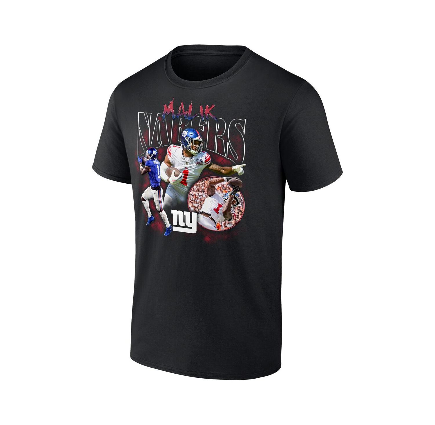 Men's Malik Nabers Black New York Giants Notorious Player Graphic T-Shirt