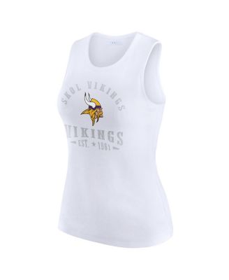 Women's White Minnesota Vikings Ribbed Graphic Tank Top