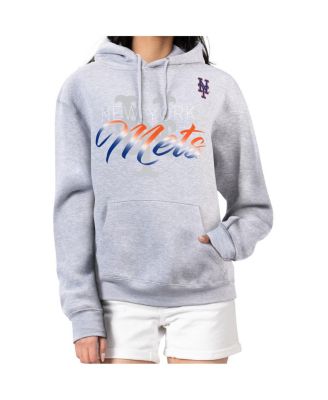 G-III 4Her by Carl Banks - Women's Heather Gray New York Mets Shadow Logo Graphic Pullover Hoodie