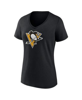 Women's Black Pittsburgh Penguins Primary Logo Team V-Neck T-Shirt