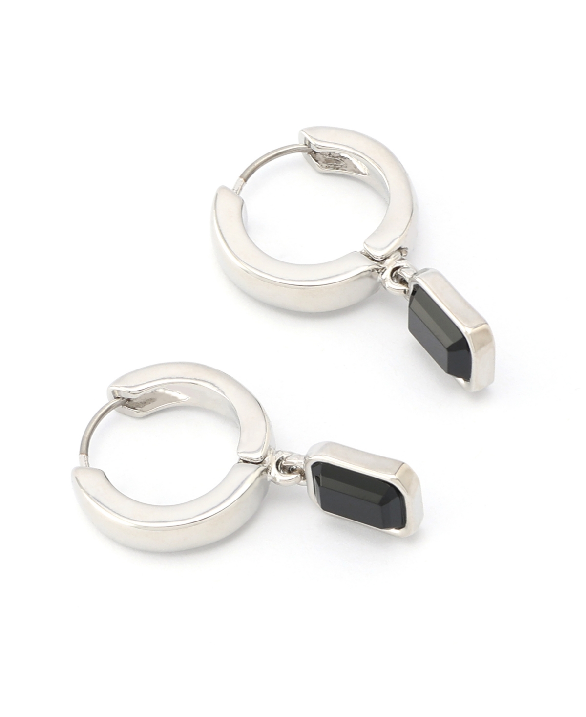 Steve Madden Faux Stone Gem Charm Huggies Earrings