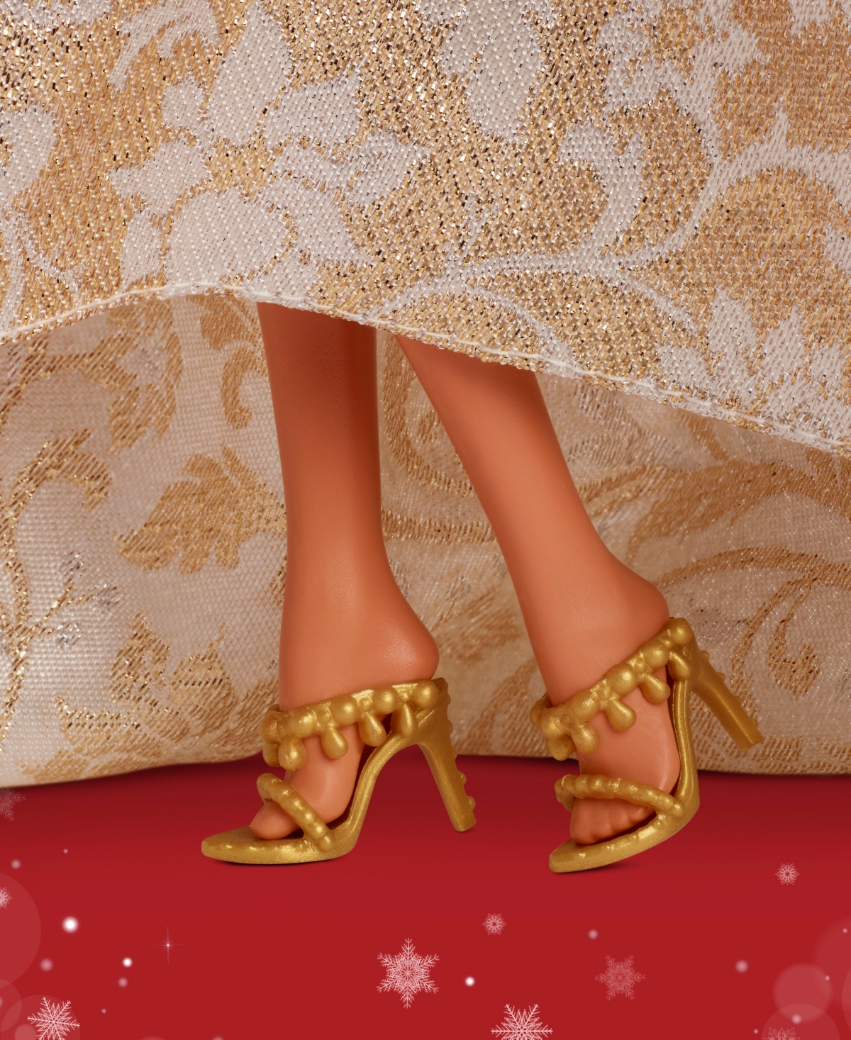 Barbie 2025 Holiday  Doll With Dark Brown Hair In Gold