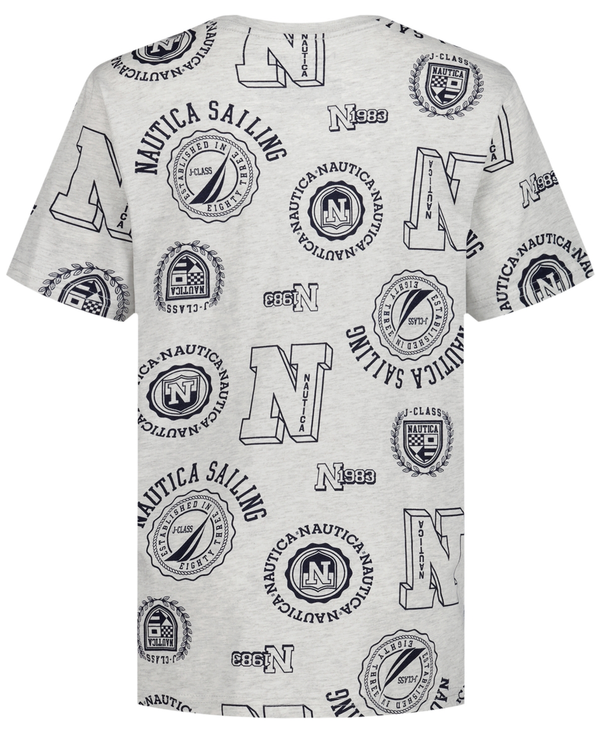 Nautica Toddler And Little Boys Mixed Print Short Sleeve T-shirt In Gray