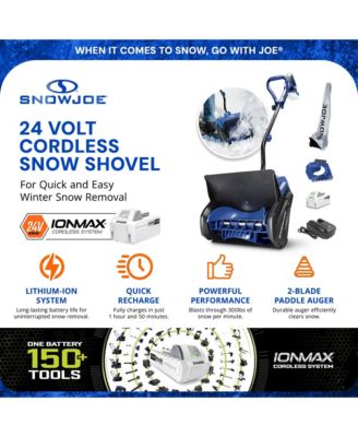 IONMAX 24-Volt Cordless Battery-Powered Snow Shovel Bundle, 13-In, Blue