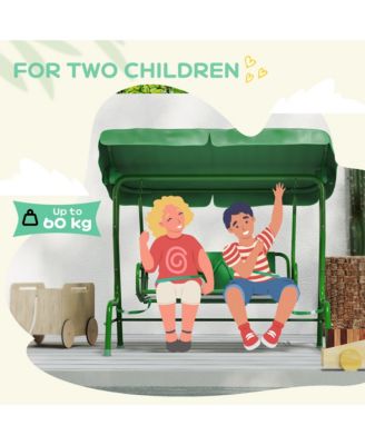 Kids Patio Swing, 2-Seater Outdoor Porch Swing Chair,