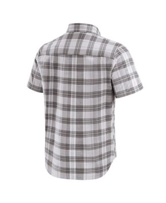 Darius Rucker Collection by Men's Gray Kansas City Chiefs Team Plaid Short Sleeve Full-Snap Shirt