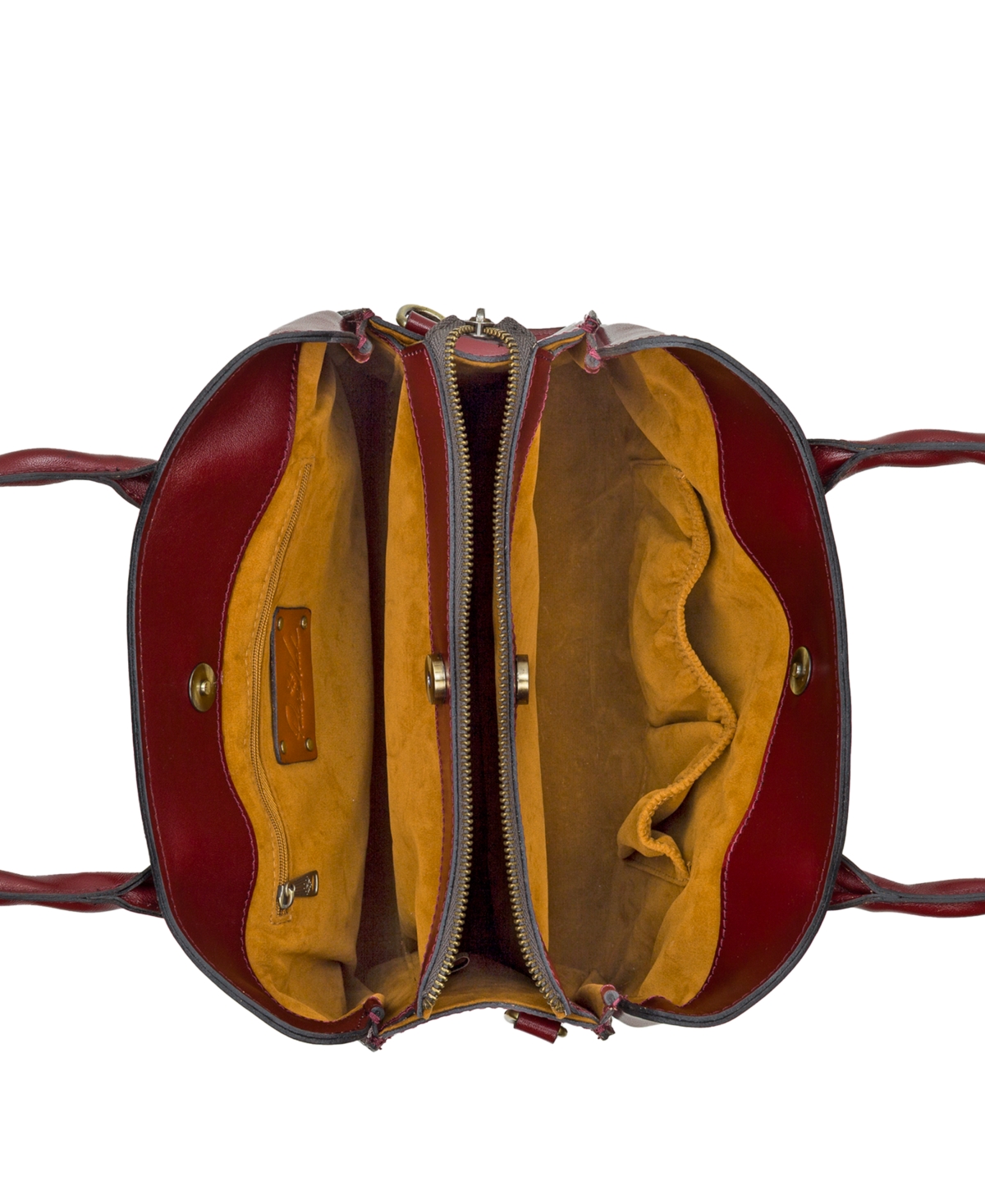 Patricia Nash Genovese Medium Leather Top Handle Bag In Burgundy