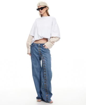 Women's Button Closure Penny Jeans
