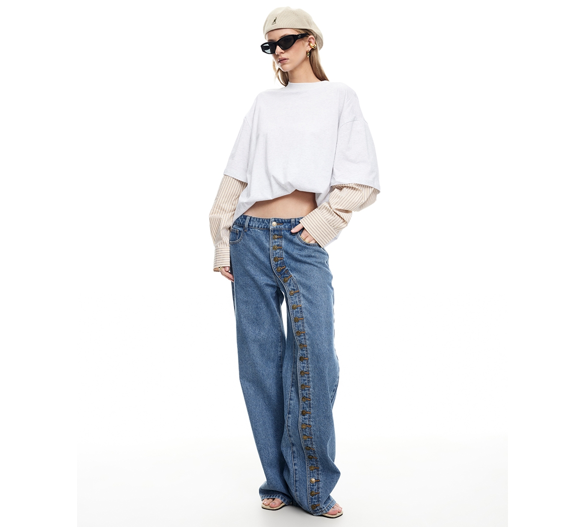 Lioness Women's Button Closure Penny Jeans In Blue