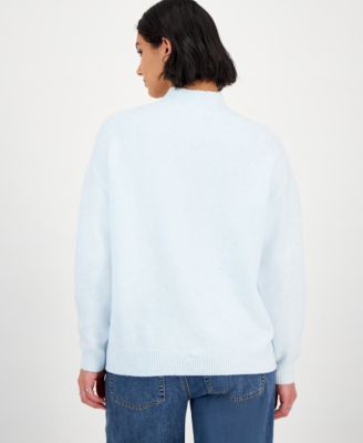 Juniors' Verbiage Mock Neck Sweater