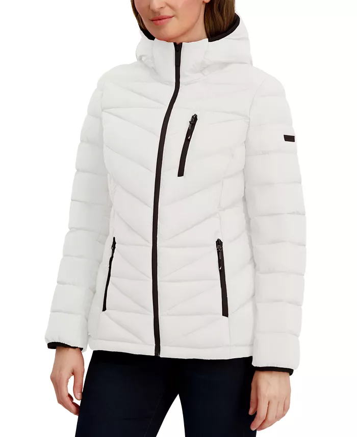 Women's Hooded Zip-Front Puffer Coat - thumbnail 2