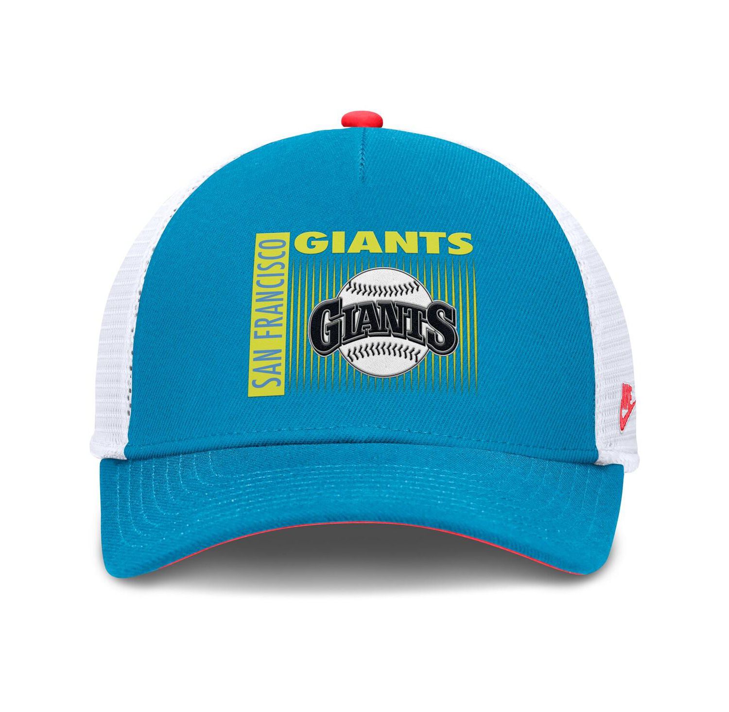 Men's Blue San Francisco Giants Neon 90s Rise Structured Performance Adjustable Trucker Hat
