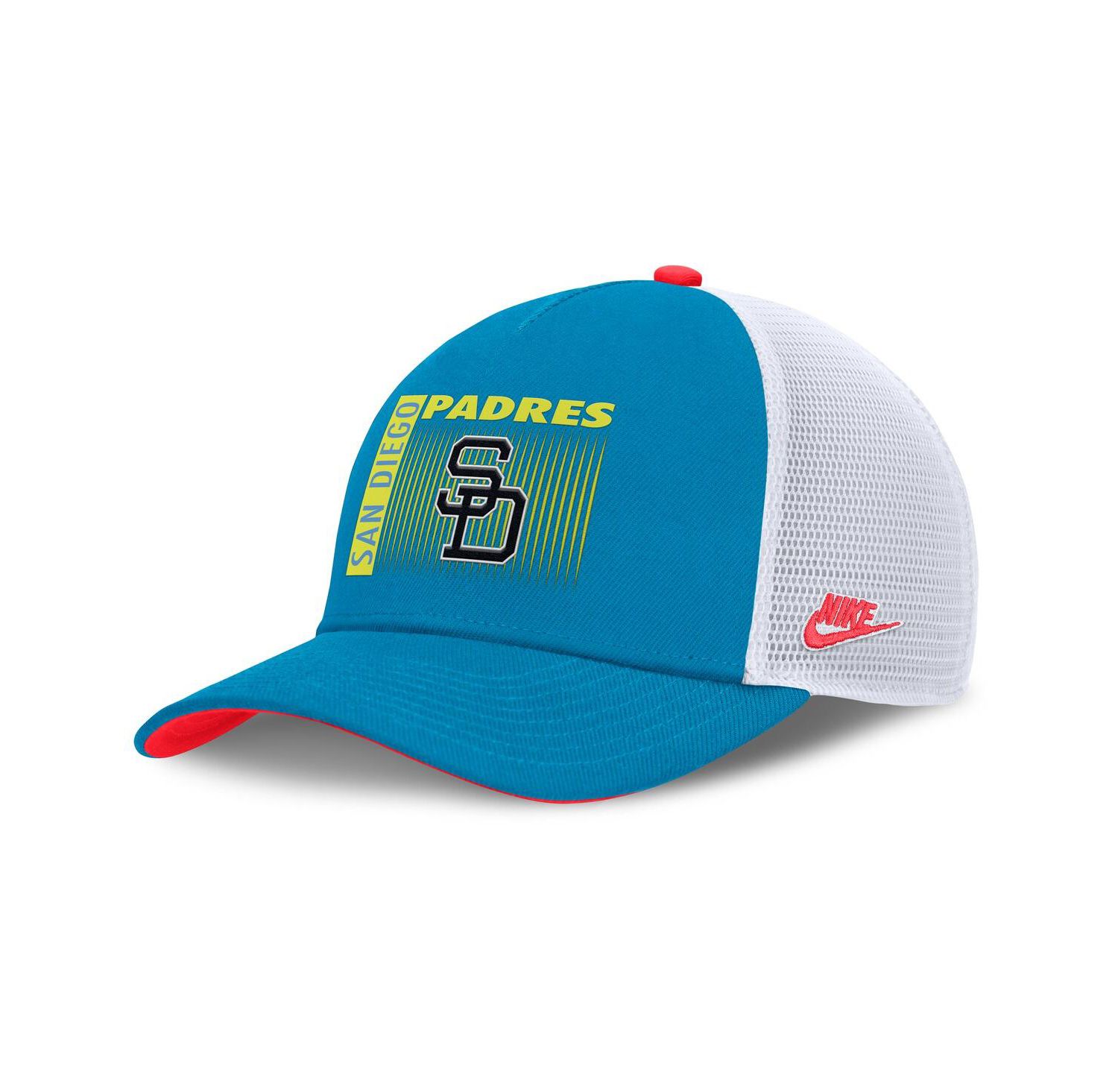 Men's Teal San Diego Padres Neon 90s Rise Structured Performance Adjustable Trucker Hat