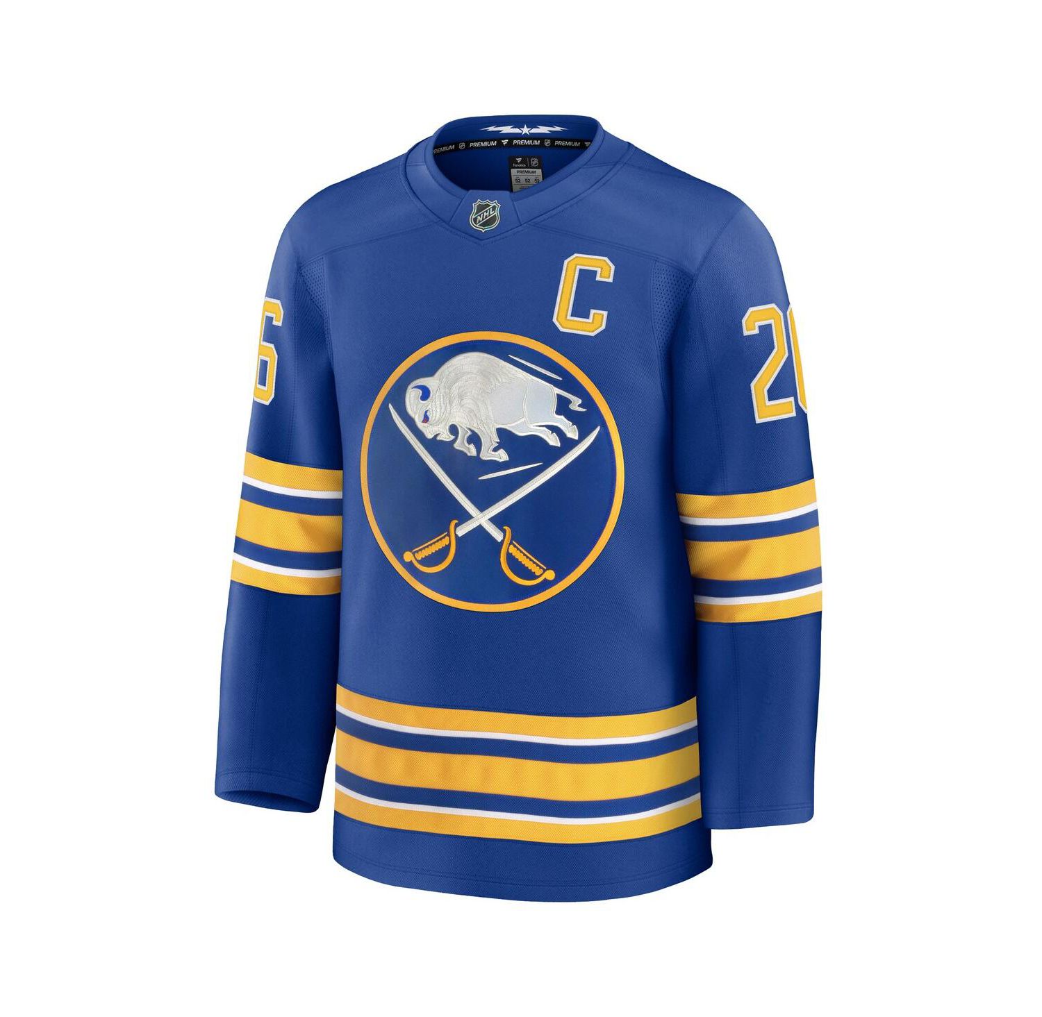 Men's Rasmus Dahlin Royal Buffalo Sabres Premium Captain's Patch with Jersey
