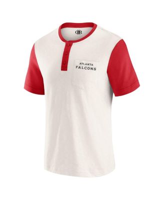 Darius Rucker Collection by Men's Cream Atlanta Falcons Henley Color Block Slub Pocket T-Shirt