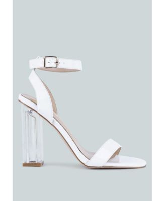 Womens Poloma Clear Block Heel Party Sandals