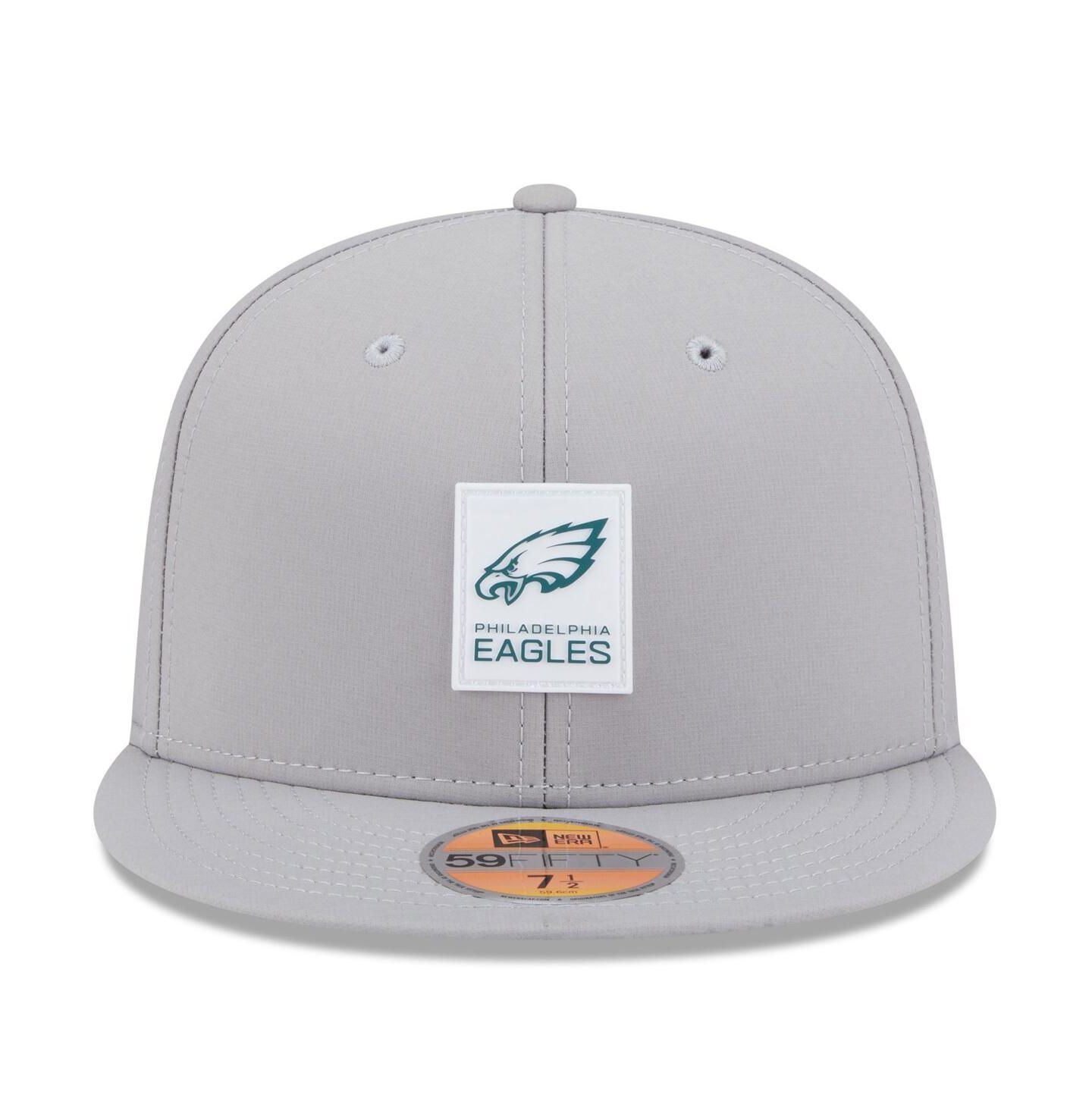 Мужская кепка New Era Gray Philadelphia Eagles 2025 Sideline 59FIFTY Fitted Hat — фото 5