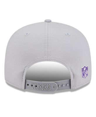 Men's Gray Minnesota Vikings 2025 Sideline Split Panel 9FIFTY Snapback Hat