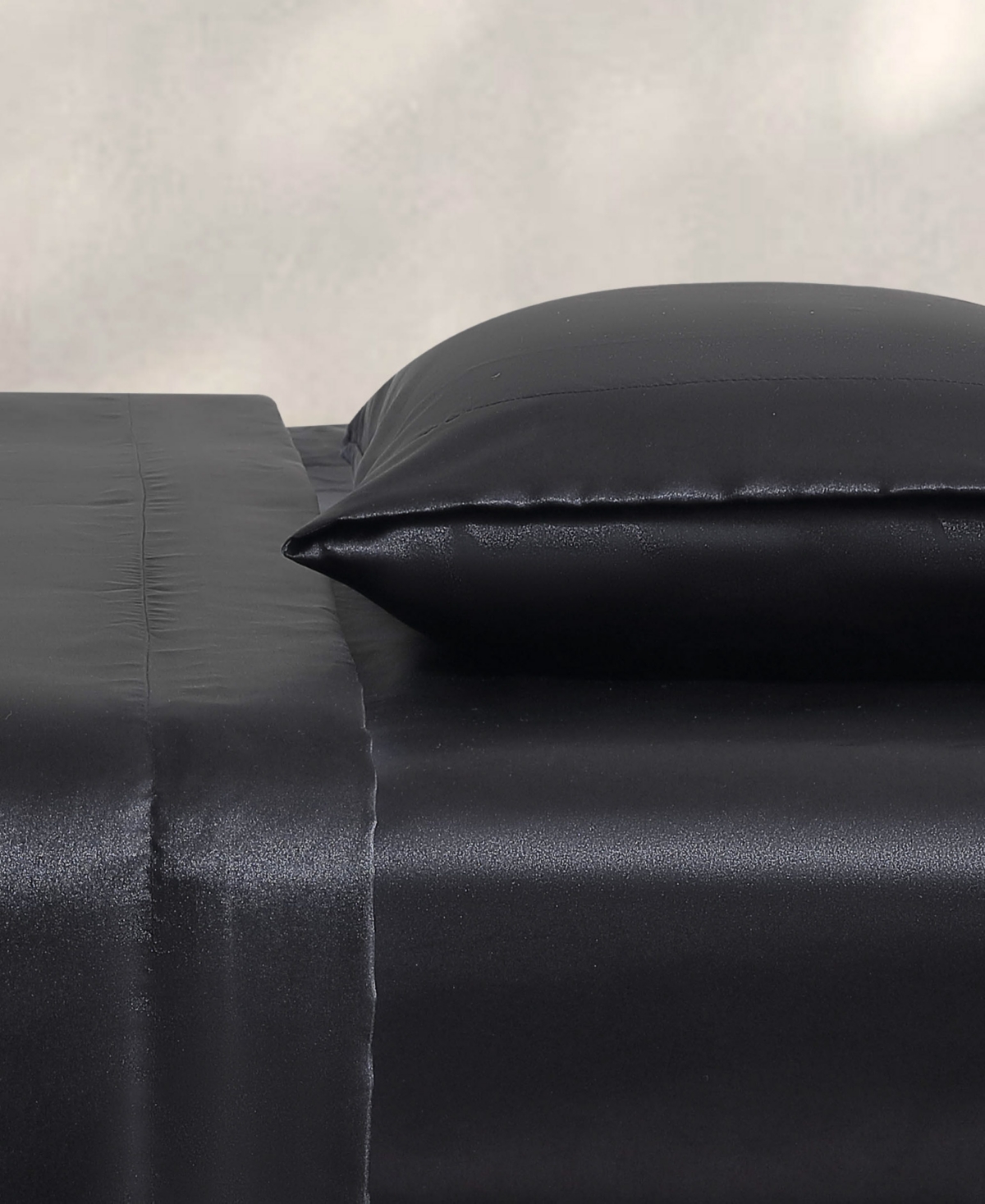 Jessica Simpson Silky Satin 3-pc. Sheet Set, Twin Xl In Black