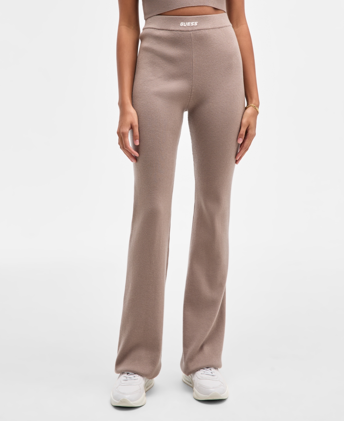 Guess Women's Flaminia Ribbed Sweater Flare Pants In Neutral