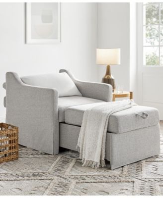 35" Polyester Harley Convertible Single Sleeper Chair