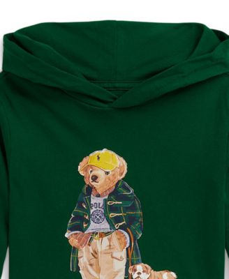Toddler and Little Boys Polo Bear Hooded T-Shirt