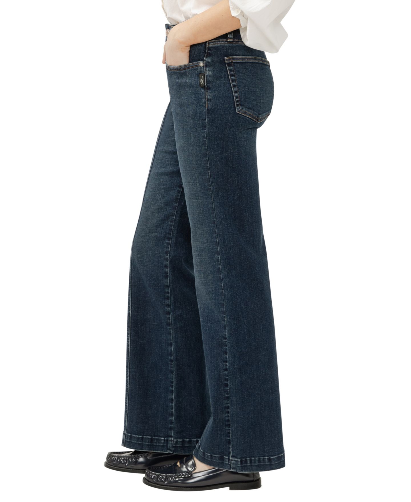 Женские джинсы Silver Jeans Co. Avery High Rise Curvy Fit Trouser Leg, цвет: Soul — фото 2