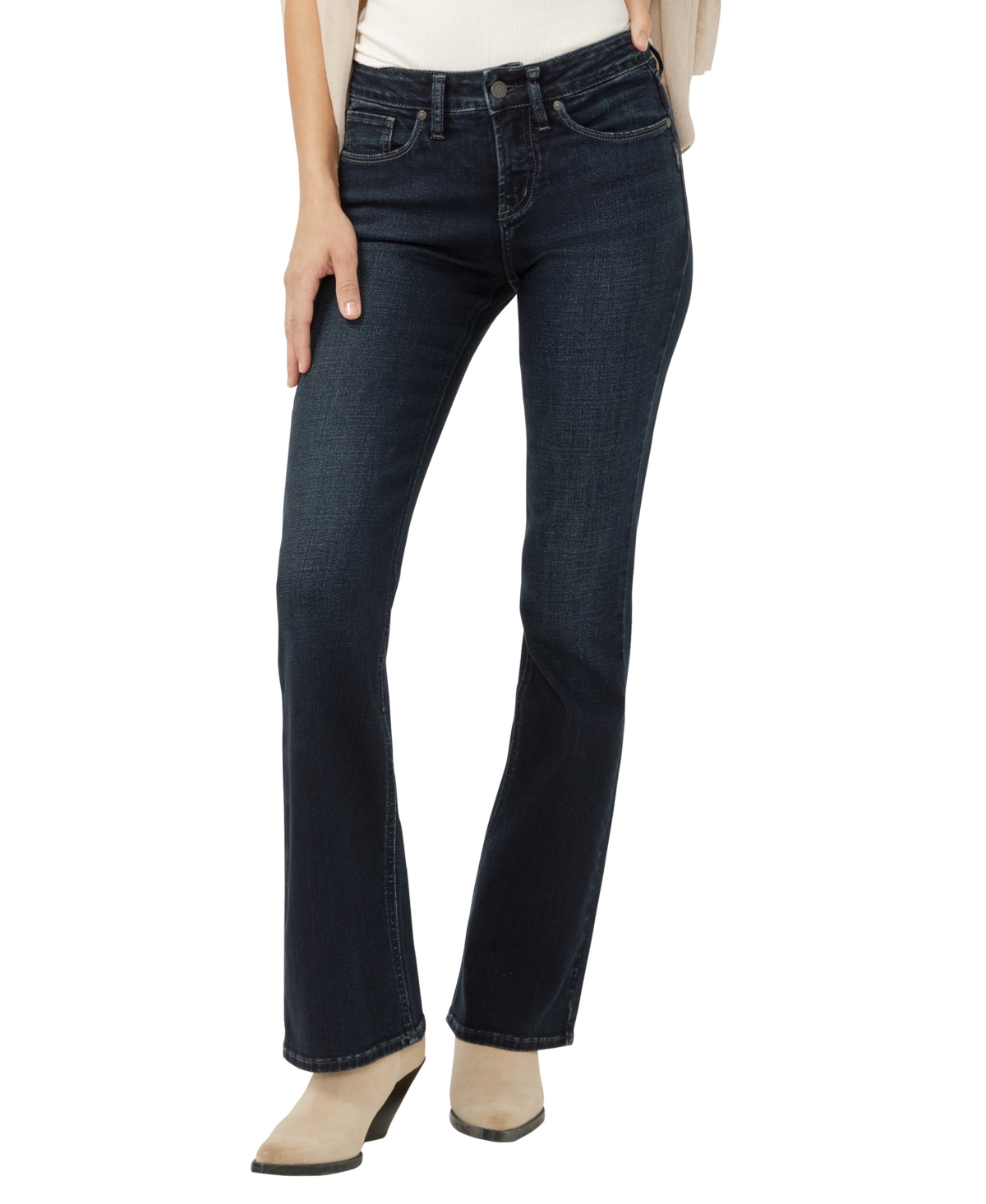 Silver Jeans Co. Suki Curvy Mid Rise Bootcut Jeans In Orange