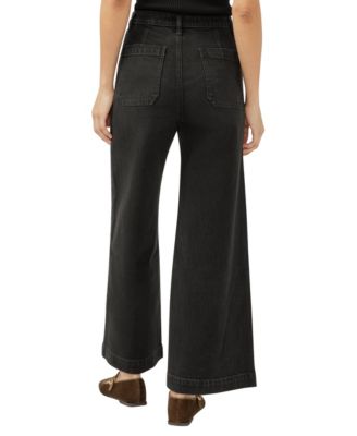 Women's High Rise Vintage Ankle Wide Leg Jeans