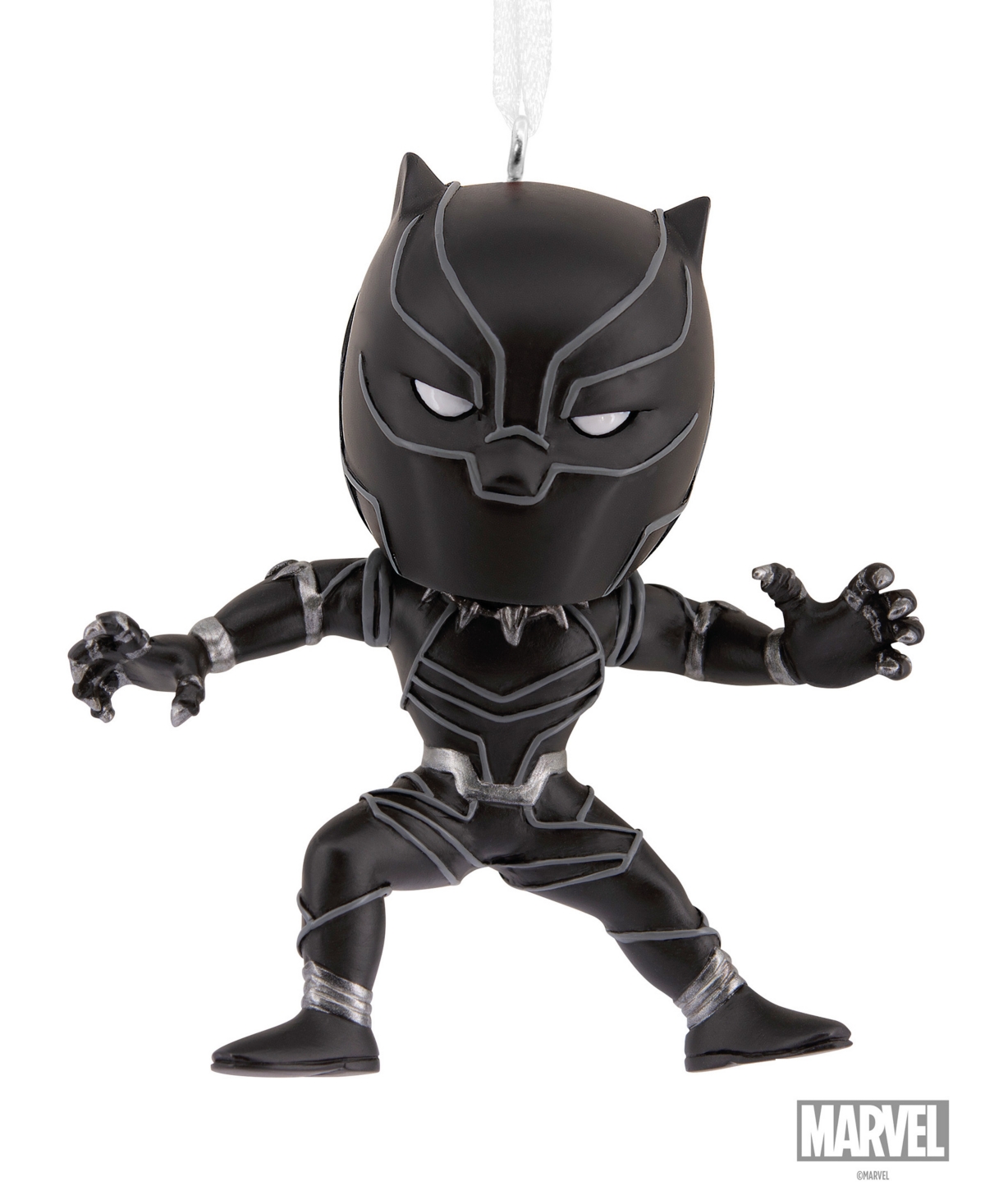 Hallmark Marvel Black Panther Stylized Christmas Tree Ornament In Black