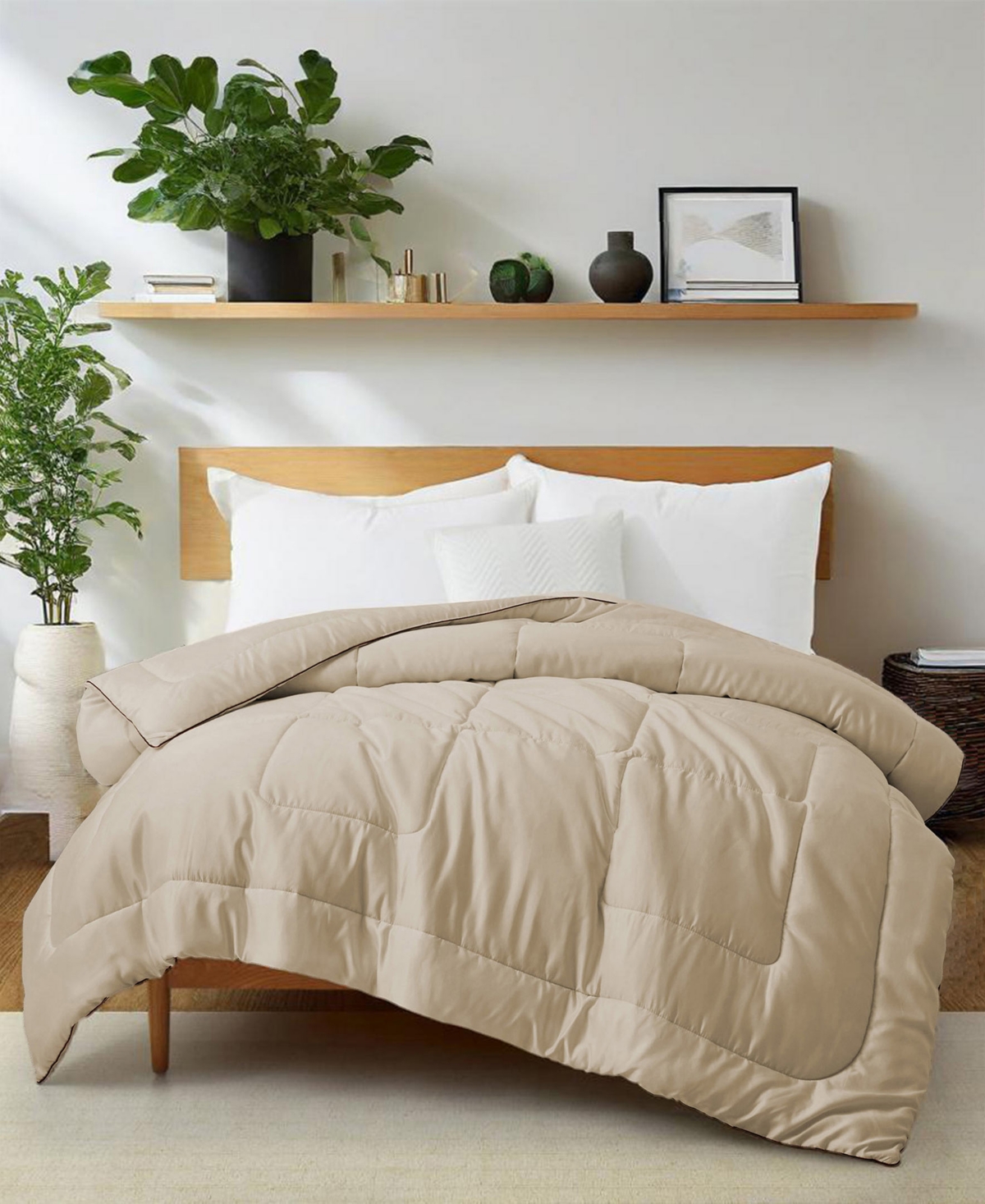Unikome Soft Silky All Season Down Alternative Comforter, Twin In Neutral