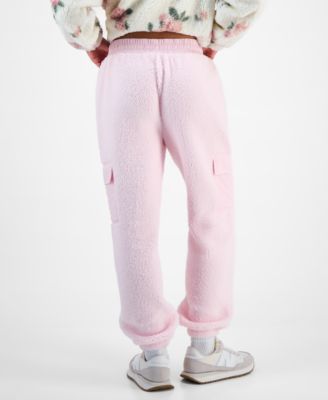 Juniors' Sherpa Cargo Jogger Pants