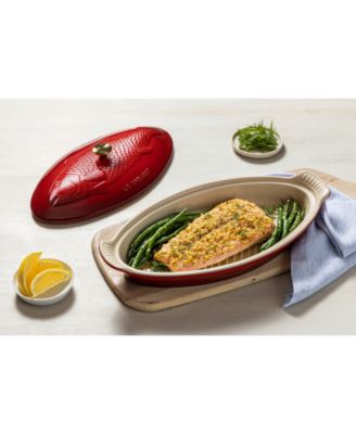 Stoneware Heritage 1.7-Quart Fish Baker with Cover