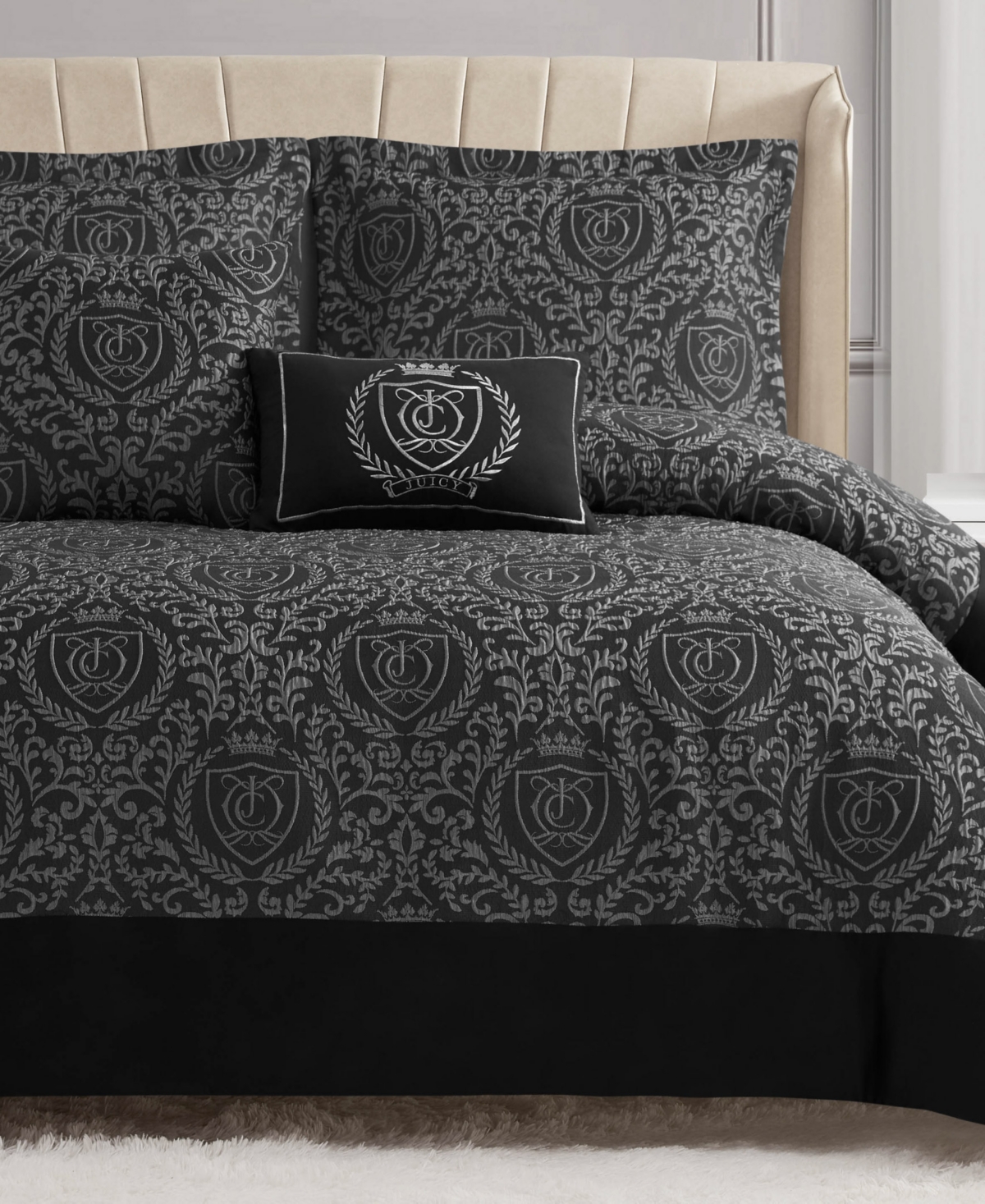 Juicy Couture Dovona 5-piece Comforter Set, King In Black
