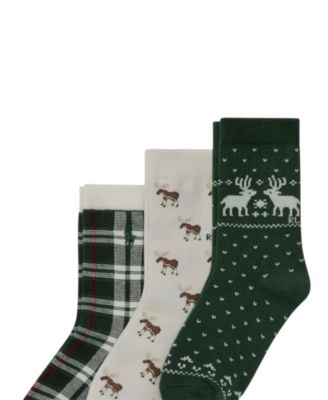 Little and Big Boys' Embroidered Socks, 3-Piece Set
