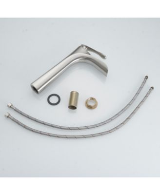 Single Hole Single Handle Bathroom Vessel Sink Faucet With Pop Up Drain Without Overflow in Matte Black Chrome