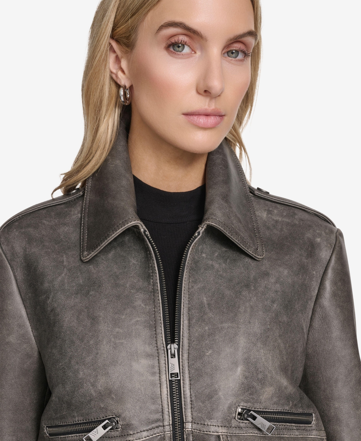Andrew Marc Women's Addis Aviator Leather Jacket